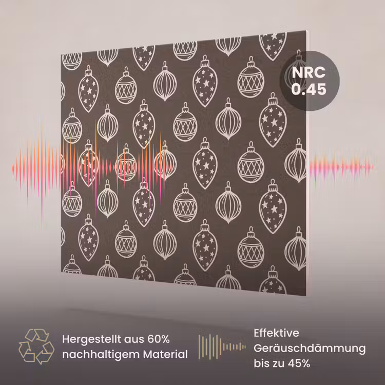 Akustikbild - Weihnachtskugel – Grau – Cremefarben — 3