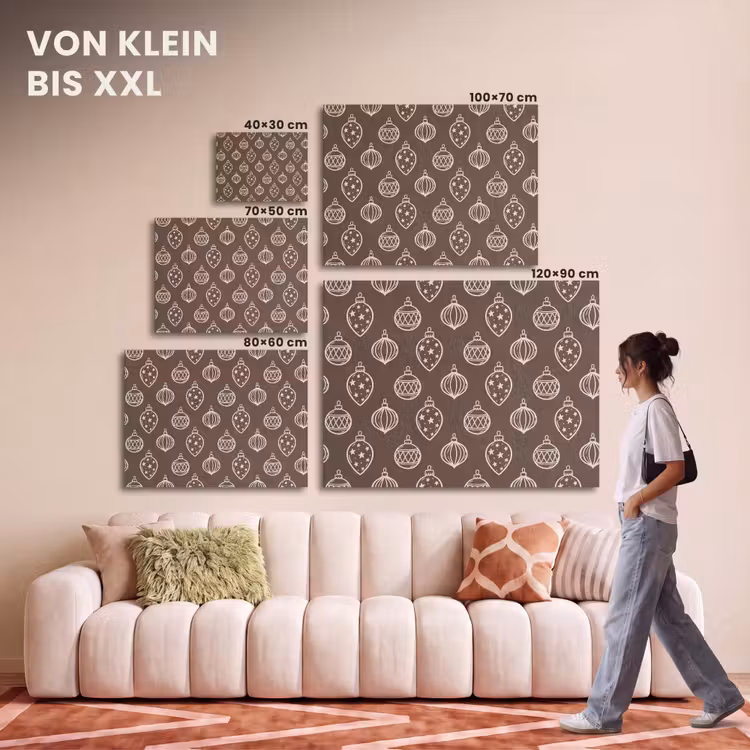 Akustikbild - Weihnachtskugel – Grau – Cremefarben — 7