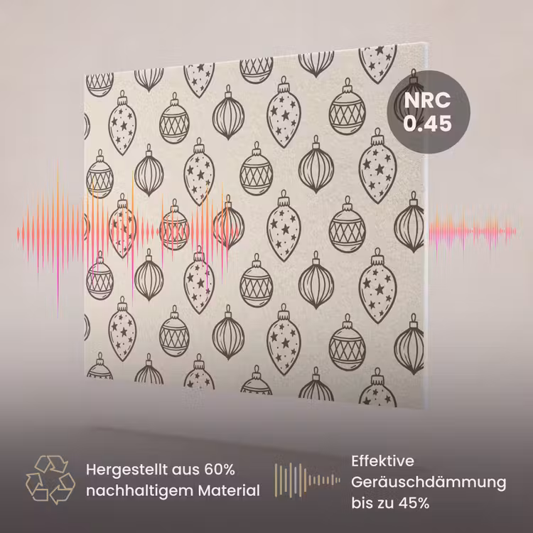 Akustikbild - Weihnachtskugel – Grün – Cremefarben — 3