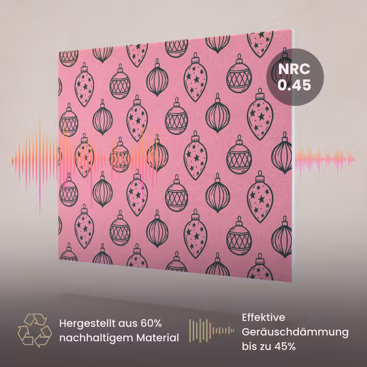 Akustikbild - Weihnachtskugel – Grün – Rosa — 3