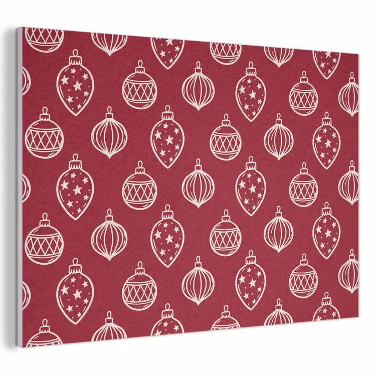 Akustikbild - Weihnachtskugel – Rot – Cremefarben — 1