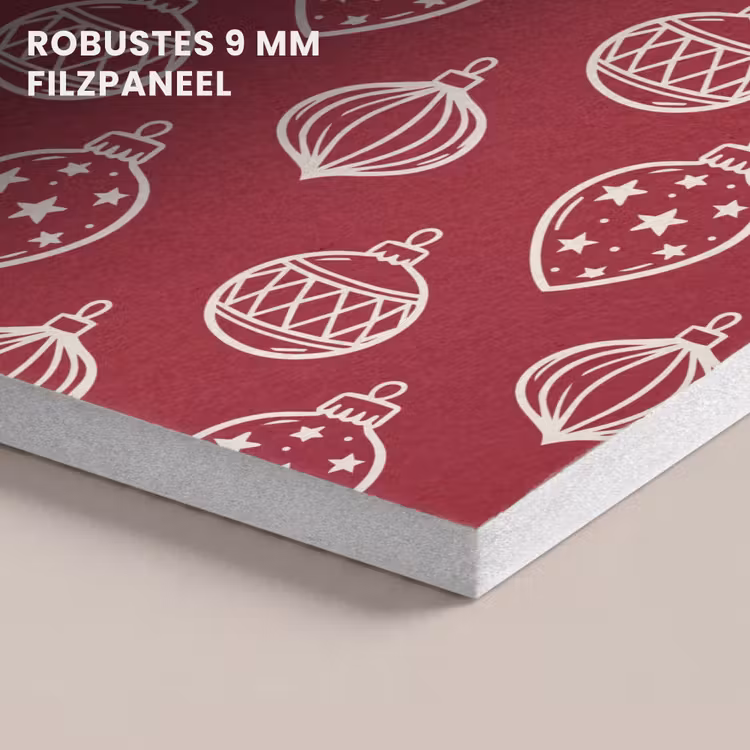 Akustikbild - Weihnachtskugel – Rot – Cremefarben — 5