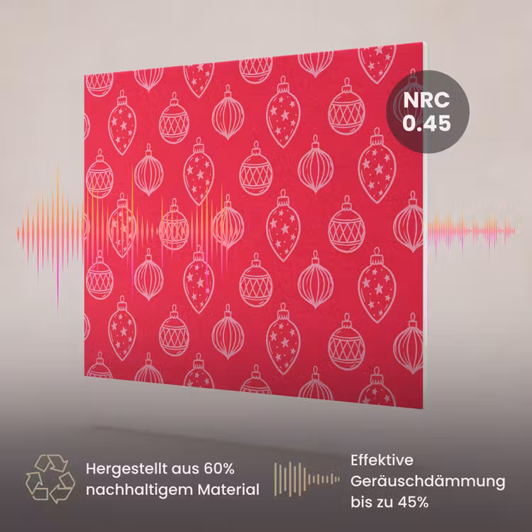 Akustikbild - Weihnachtskugel – Rot – Rosa — 3