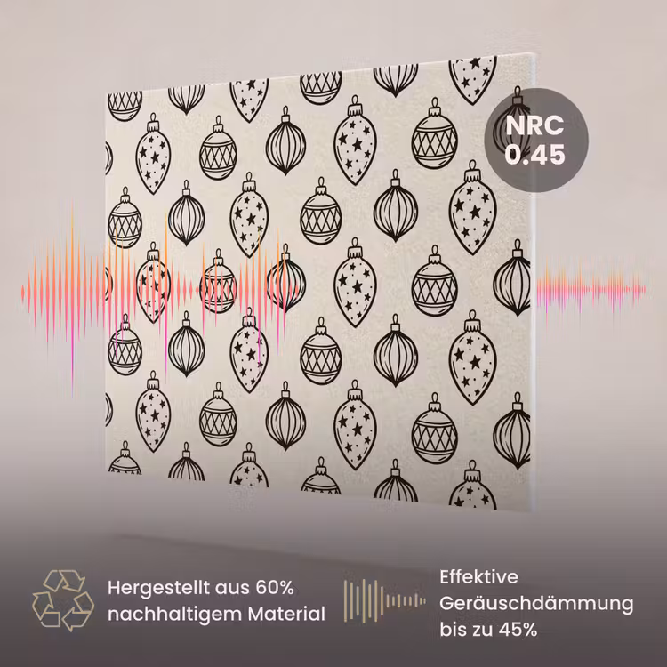 Akustikbild - Weihnachtskugel – Schwarz – Weiß — 3