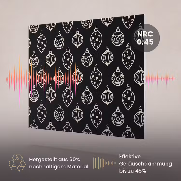 Akustikbild - Weihnachtskugel – Weiß – Schwarz — 3