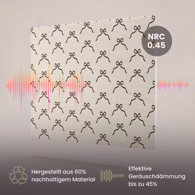 Akustikbild - Schleife – Weihnachten – Schwarz – Cremefarben — 3