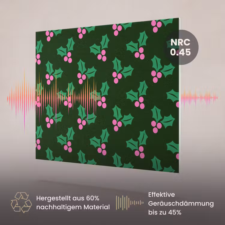 Akustikbild - Stechpalme – Grün – Rosa – Weihnachten — 3