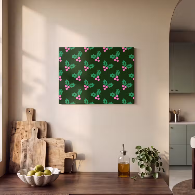 Akustikbild - Stechpalme – Grün – Rosa – Weihnachten — 4