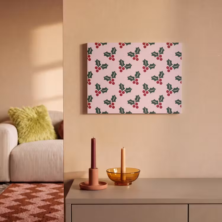Akustikbild - Weihnachten – Stechpalme – Grün – Rosa — 2