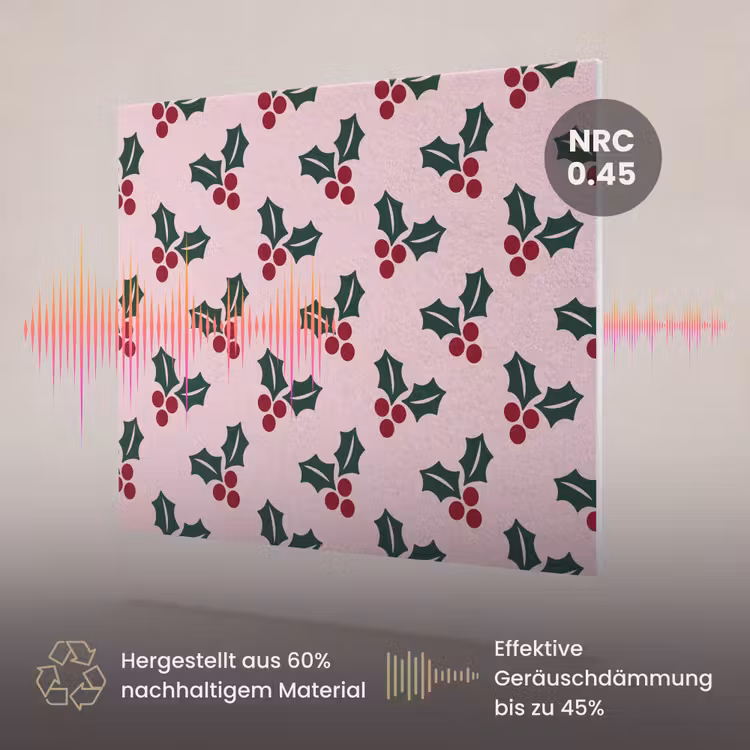 Akustikbild - Weihnachten – Stechpalme – Grün – Rosa — 3