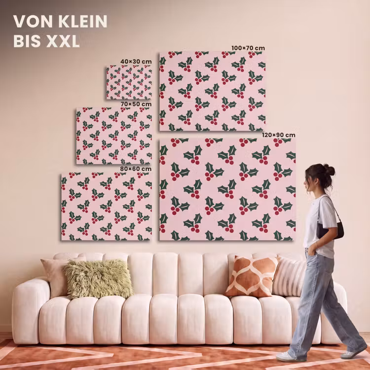 Akustikbild - Weihnachten – Stechpalme – Grün – Rosa — 7