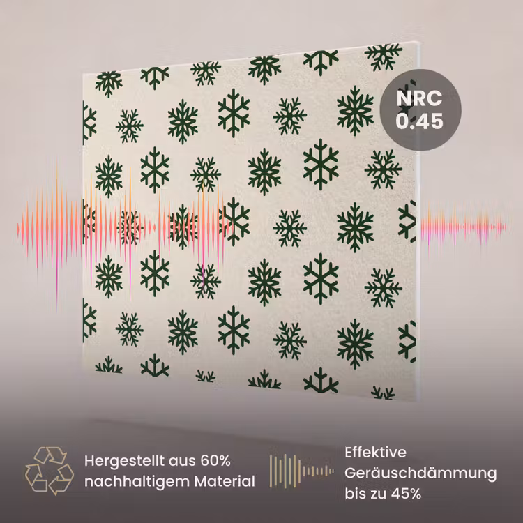 Akustikbild - Schneeflocke – Creme – Grün – Weihnachten — 3