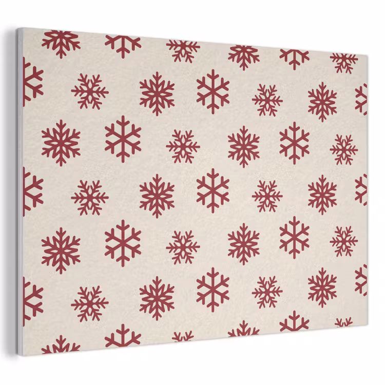 Akustikbild - Schneeflocke – Creme – Rot — 1