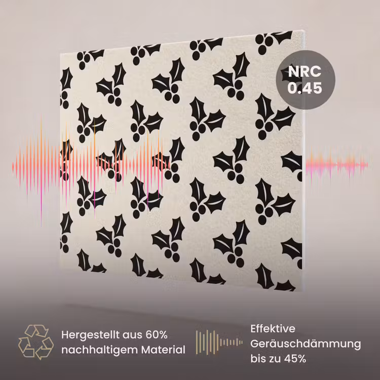 Akustikbild - Stechpalme – Weiß – Schwarz – Weihnachten — 3
