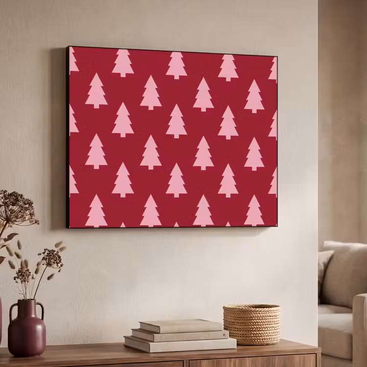 Art Frame - Weihnachtsbaum – Burgunderrot – Rosa — 3