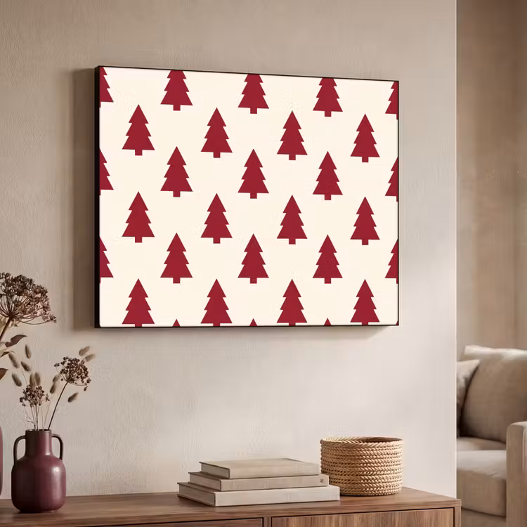 Art Frame - Weihnachtsbaum – Creme – Rot — 3