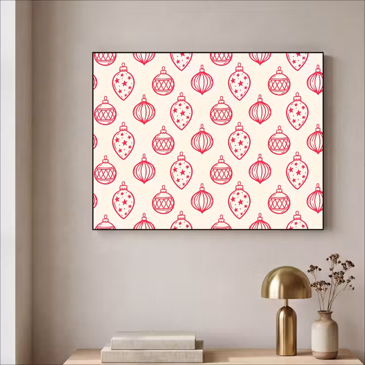 Art Frame - Weihnachtskugel – Creme – Rot — 4