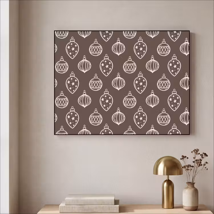 Art Frame - Weihnachtskugel – Grau – Cremefarben — 4
