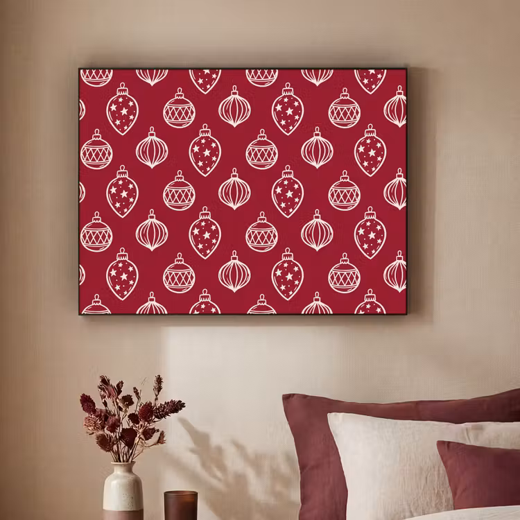 Art Frame - Weihnachtskugel – Rot – Cremefarben — 2