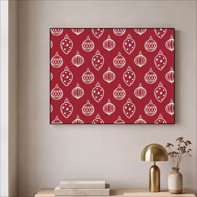 Art Frame - Weihnachtskugel – Rot – Cremefarben — 4