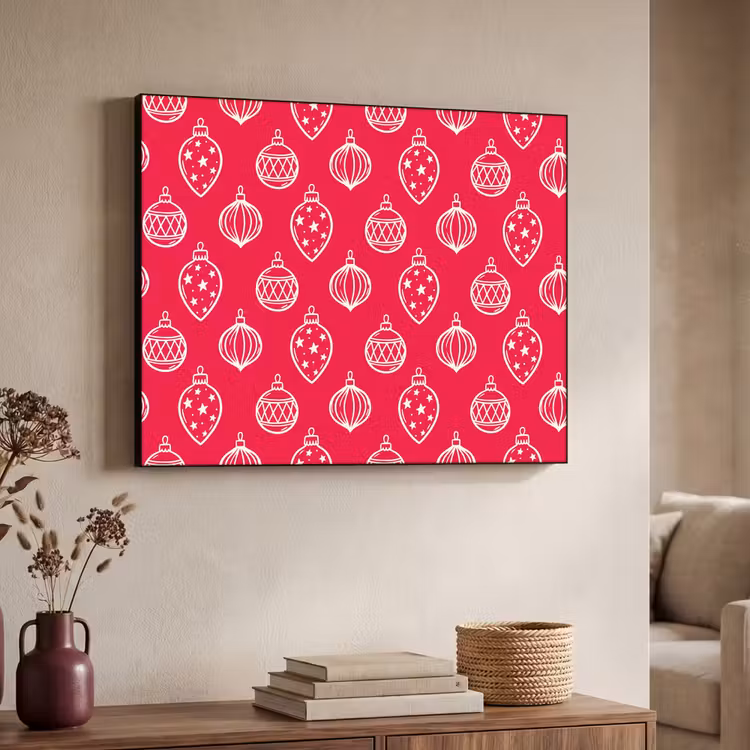 Art Frame - Weihnachtskugel – Rot – Weiß — 3