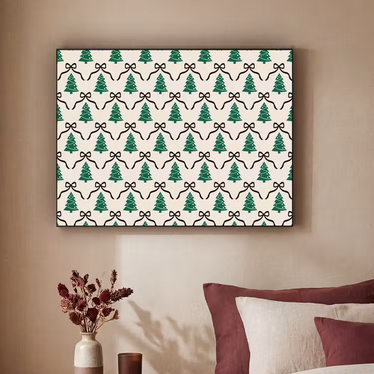 Art Frame - Weihnachten – Weiß – Schwarz – Schleife — 2