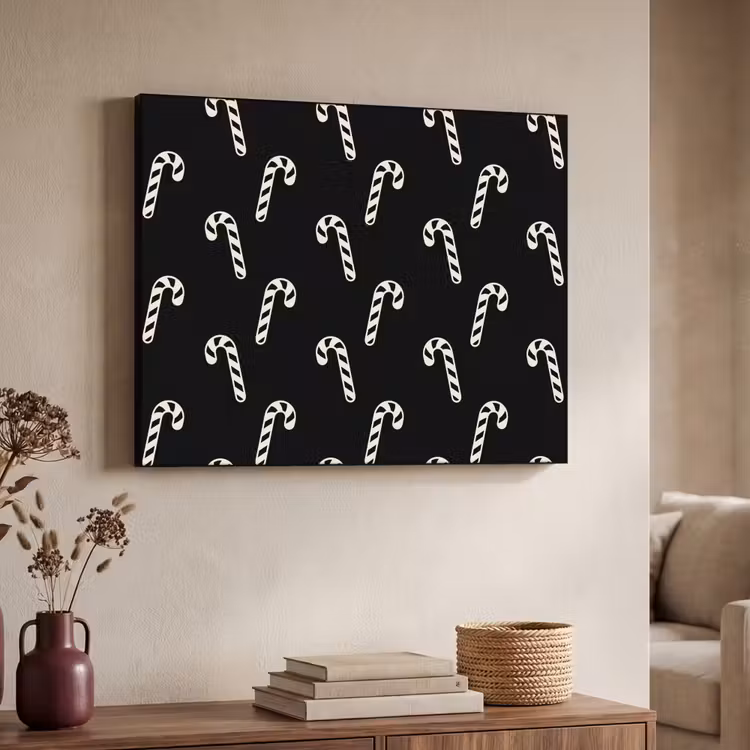Art Frame - Weihnachten – Schwarz – Weiß – Zuckerstange — 3