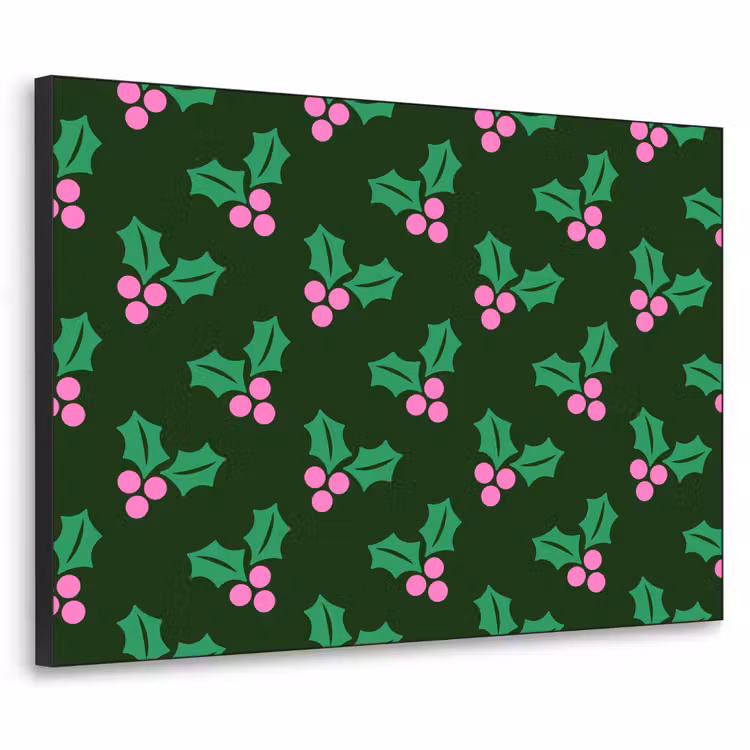 Art Frame - Stechpalme – Grün – Rosa – Weihnachten — 1
