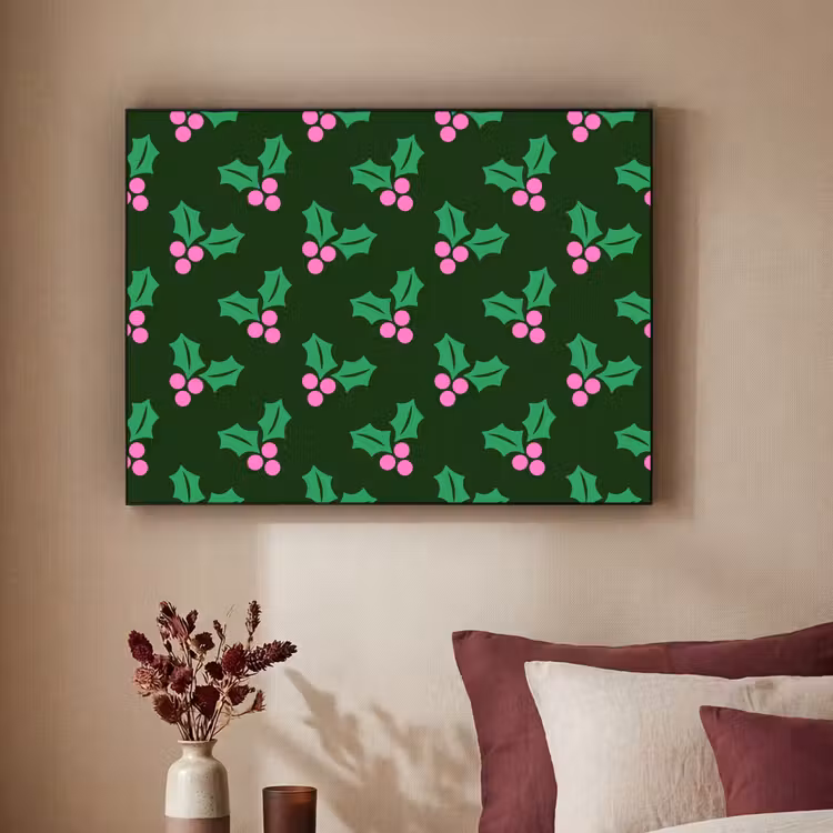 Art Frame - Stechpalme – Grün – Rosa – Weihnachten — 2