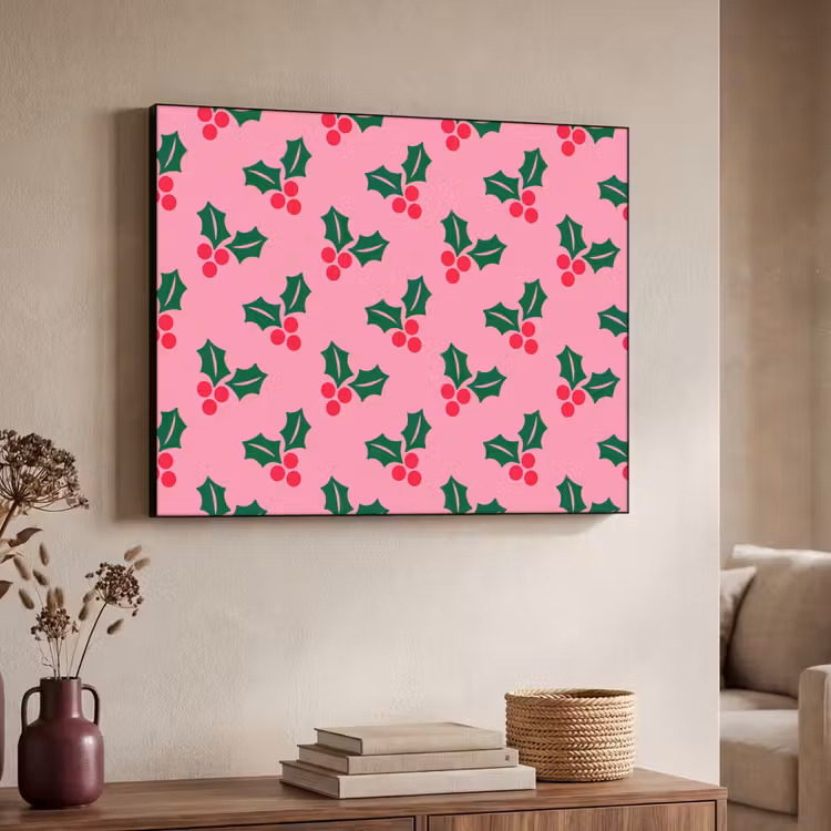 Art Frame - Stechpalme – Weihnachten – Rosa — 3