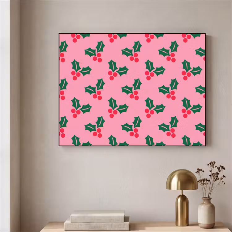 Art Frame - Stechpalme – Weihnachten – Rosa — 4