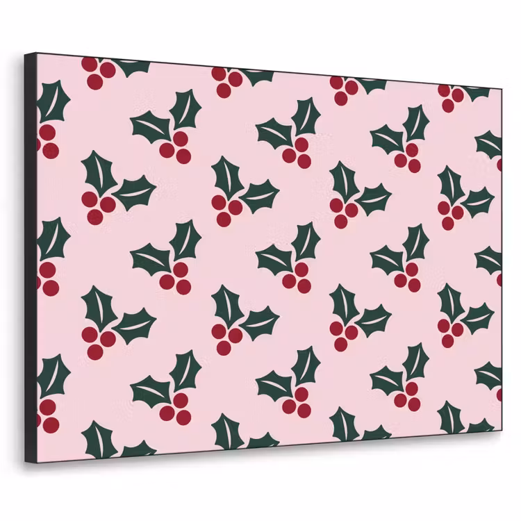 Art Frame - Weihnachten – Stechpalme – Grün – Rosa — 1