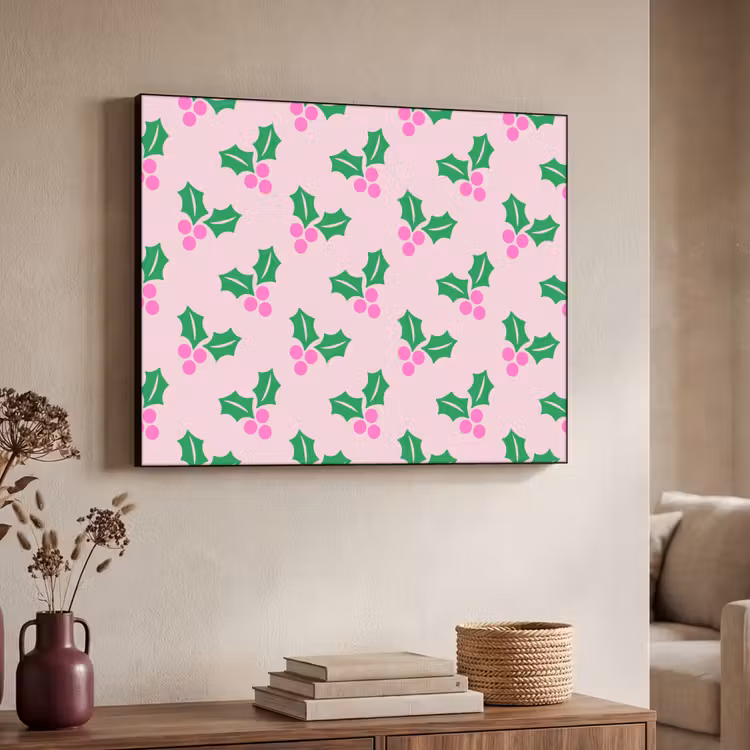 Art Frame - Weihnachten – Stechpalme – Rosa — 3