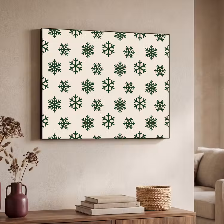Art Frame - Schneeflocke – Creme – Grün – Weihnachten — 3