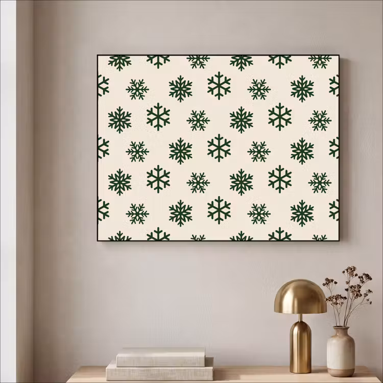 Art Frame - Schneeflocke – Creme – Grün – Weihnachten — 4