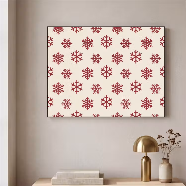 Art Frame - Schneeflocke – Creme – Rot — 4