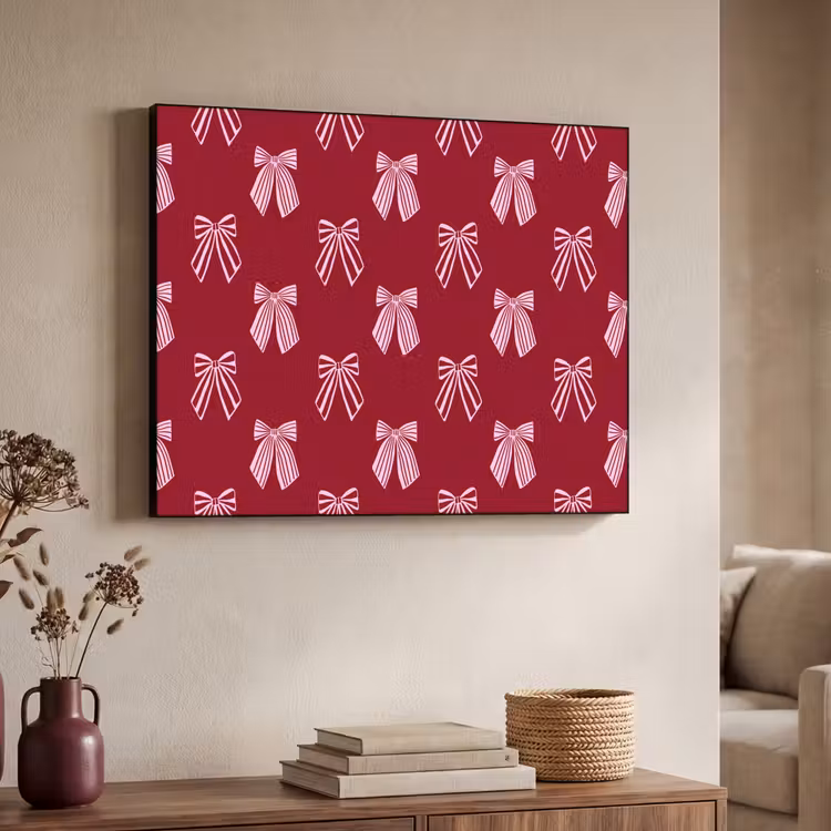 Art Frame - Schleifen – Weihnachten – Burgunderrot – Rosa — 3