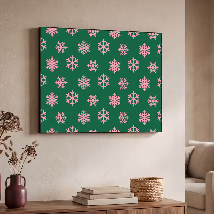 Art Frame - Schneeflocke – Grün – Rosa – Weihnachten — 3