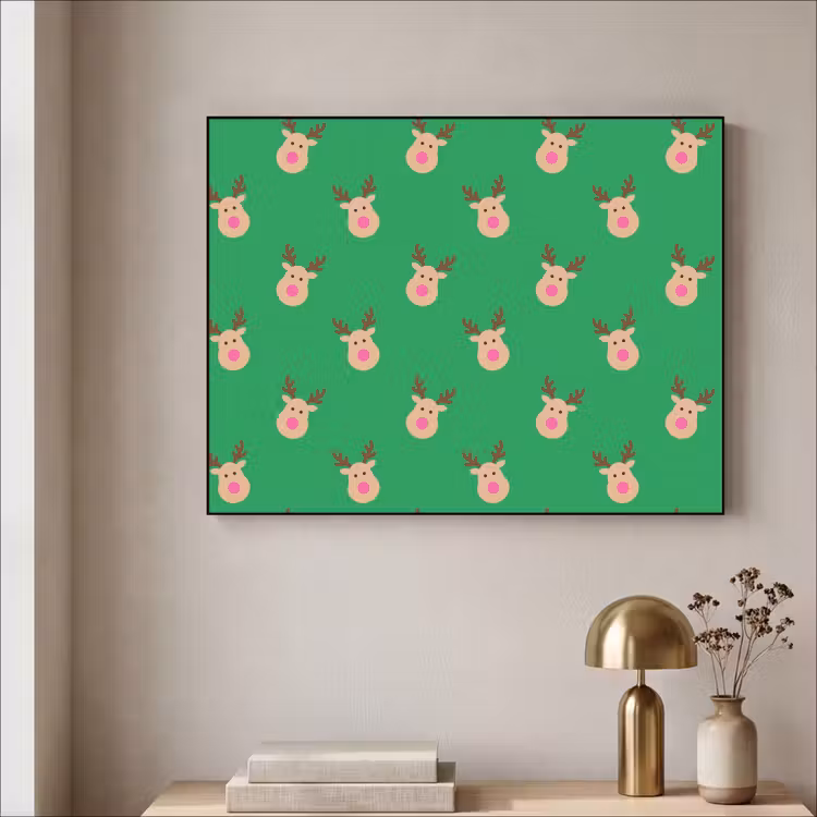 Art Frame - Rentiere – Weihnachten – Neon – Grün — 4