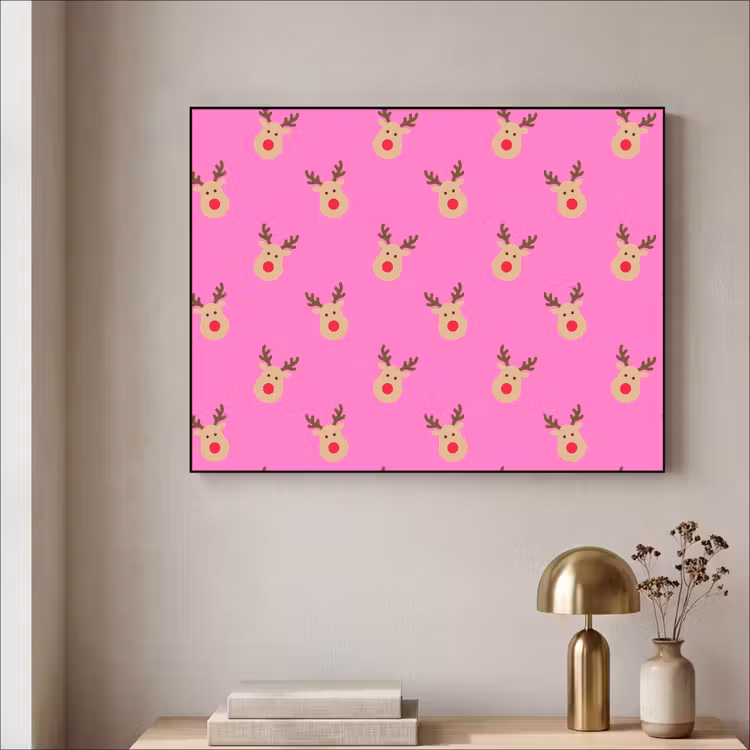 Art Frame - Rentiere – Weihnachten – Neon – Rosa — 4