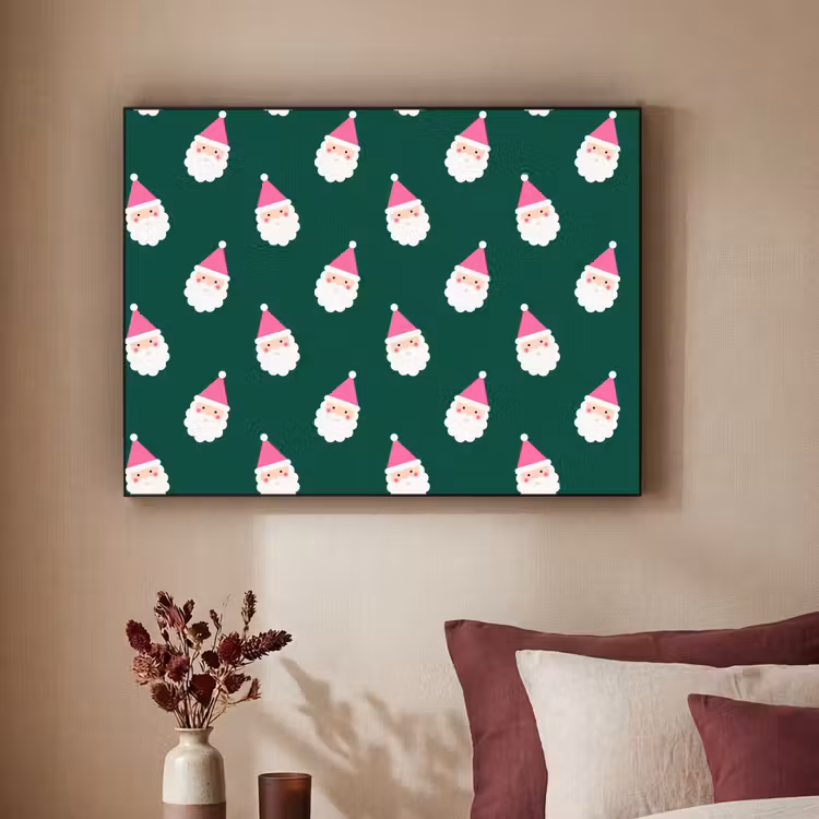 Art Frame - Weihnachtsmann – Weihnachten – Grün – Rosa — 2