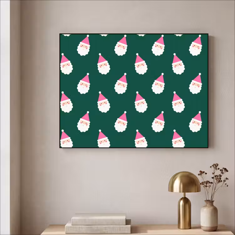 Art Frame - Weihnachtsmann – Weihnachten – Grün – Rosa — 4
