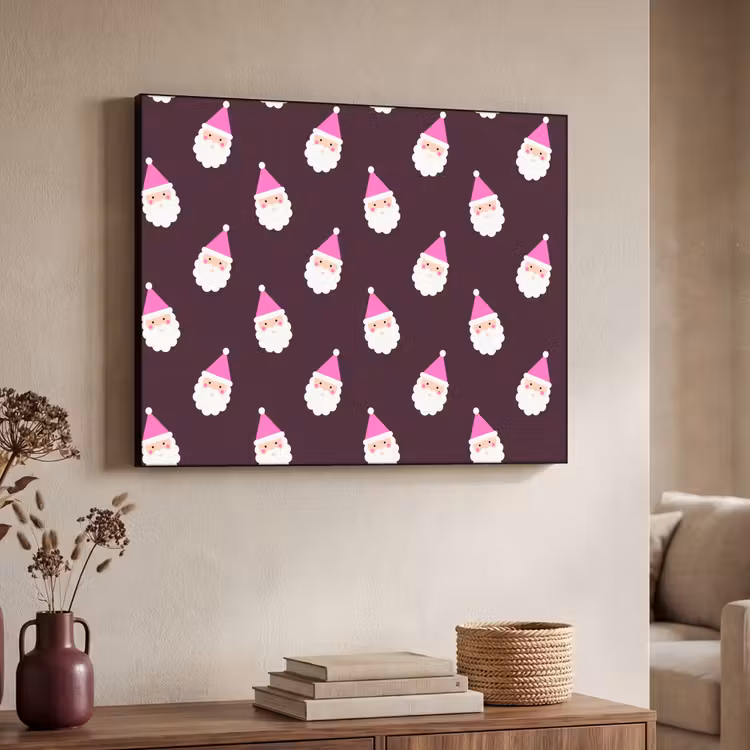 Art Frame - Weihnachtsmann – Weihnachten – Rosa – Burgunderrot — 3