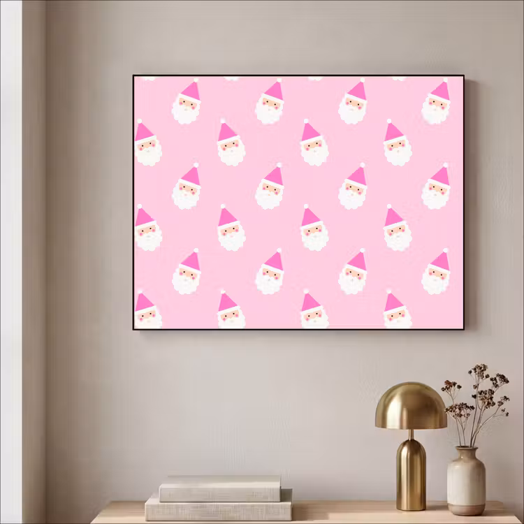 Art Frame - Weihnachtsmann – Weihnachten – Rosa – Pastell — 4