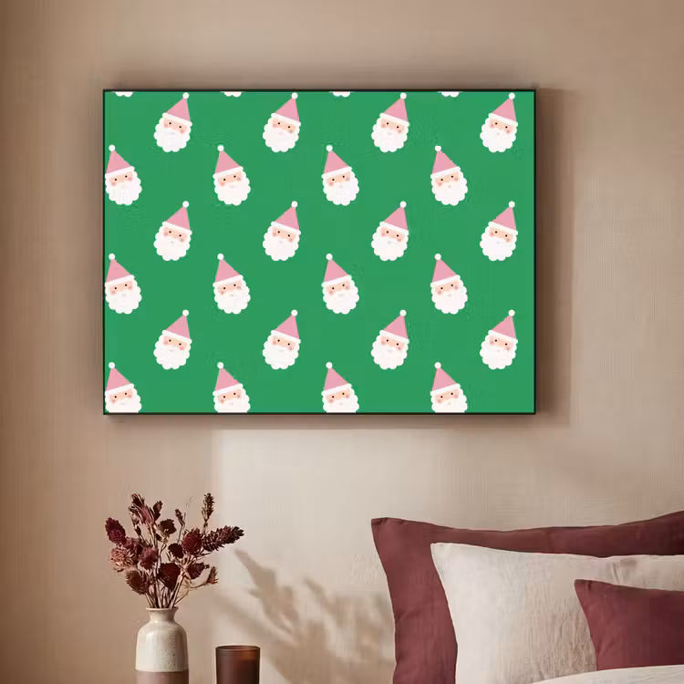 Art Frame - Weihnachtsmann – Weihnachten – Rosa – Grün — 2