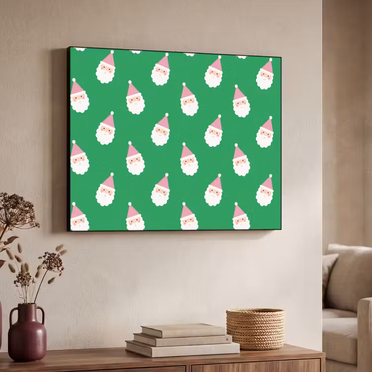 Art Frame - Weihnachtsmann – Weihnachten – Rosa – Grün — 3