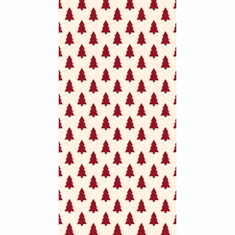 Tapete - Weihnachtsbaum – Creme – Rot — 2