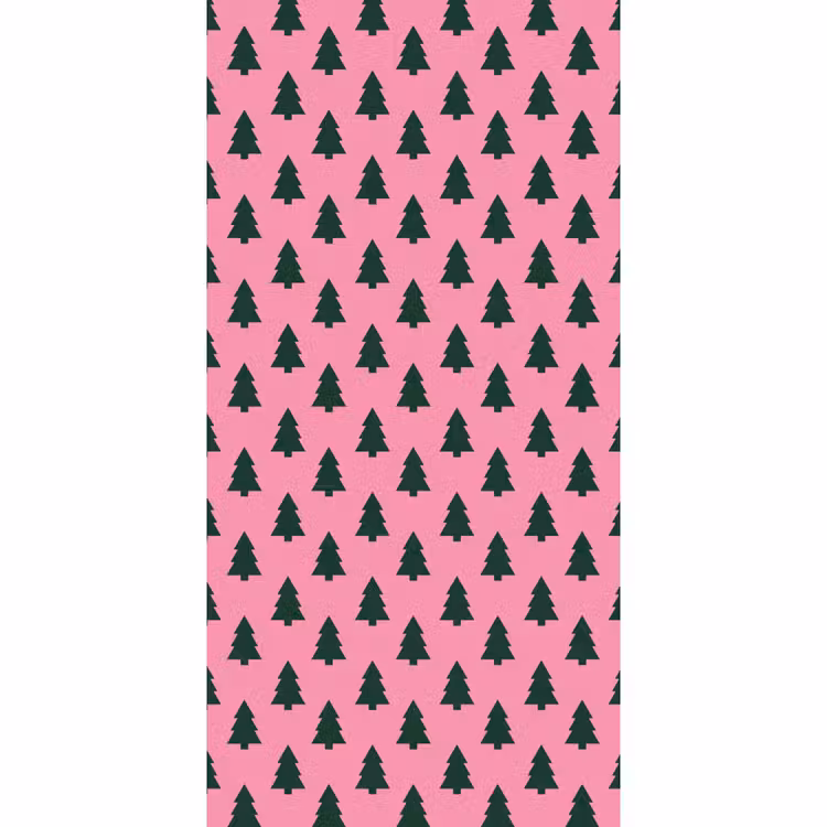Tapete - Weihnachtsbaum – Rosa – Grün — 2