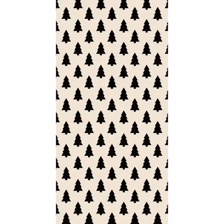 Tapete - Weihnachtsbaum – Weiß – Schwarz — 2