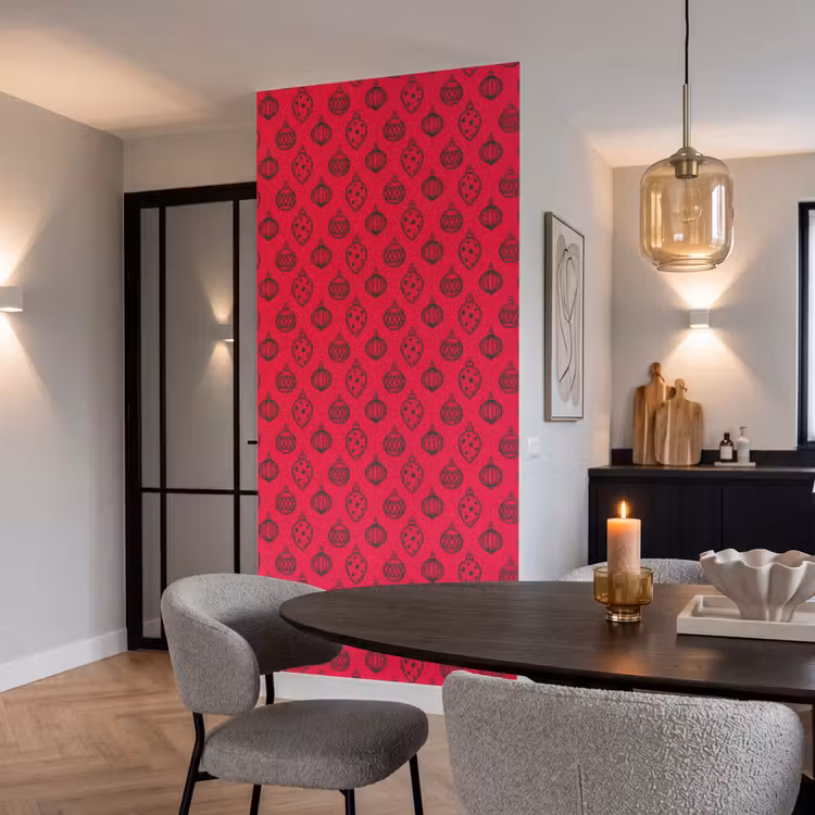 Tapete - Weihnachtskugel – Grün – Rot — 5